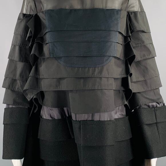 SACAI Size S Black Polyester Blend Long Sleeve Layered Dress - Picture 2 of 9